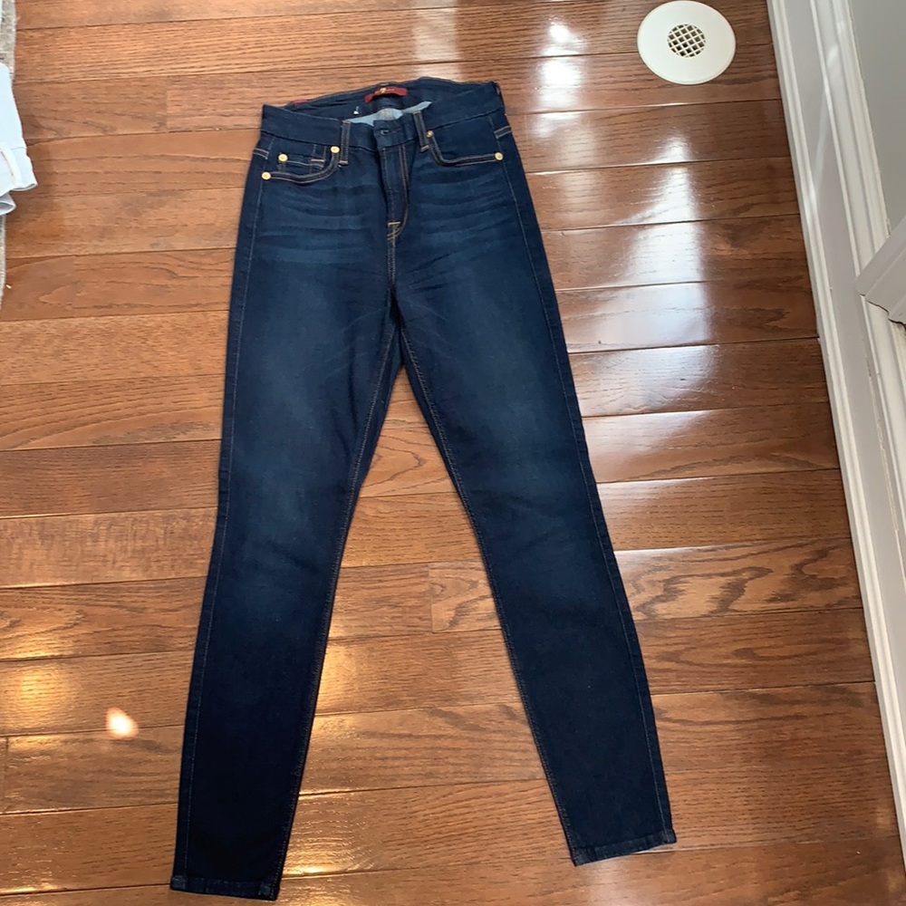 7forallMankind Dark Indigo High Rise Skinny